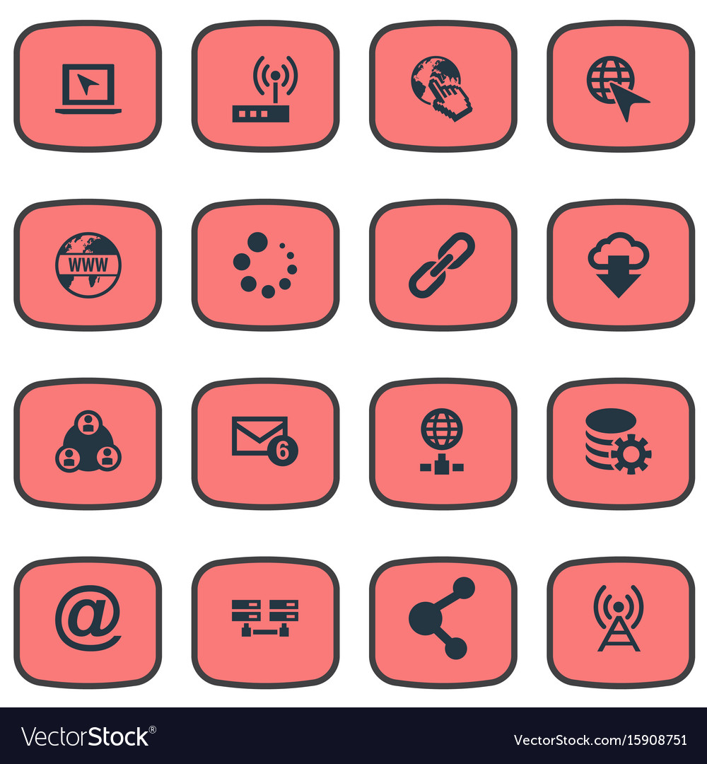 Set of simple network icons