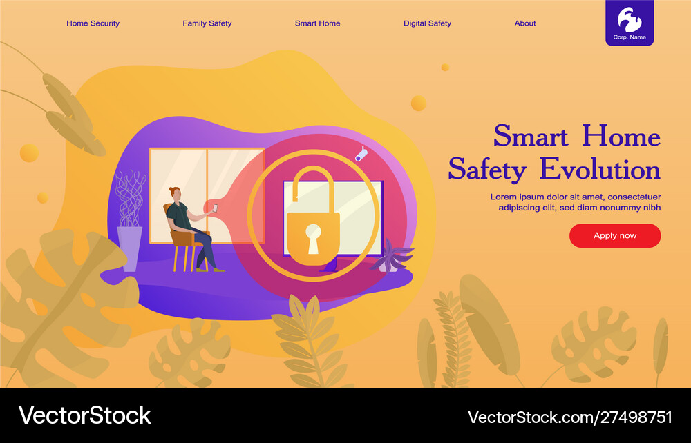 Smart home flat Royalty Free Vector Image - VectorStock