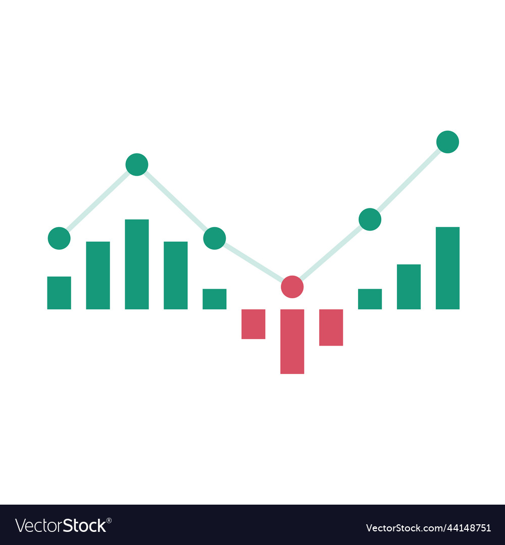 Stock chart digital asset investment idea vector image Stock chart digital asset investment idea