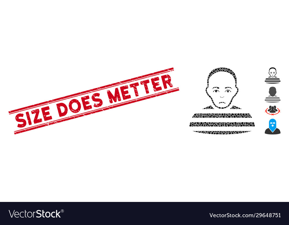 Textured size does metter line seal with mosaic vector image Textured size does metter line seal with mosaic