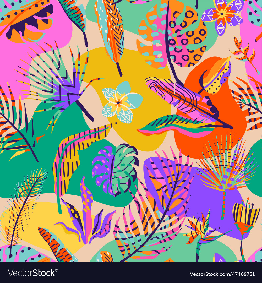 Tropic seamless background summer pattern Vector Image