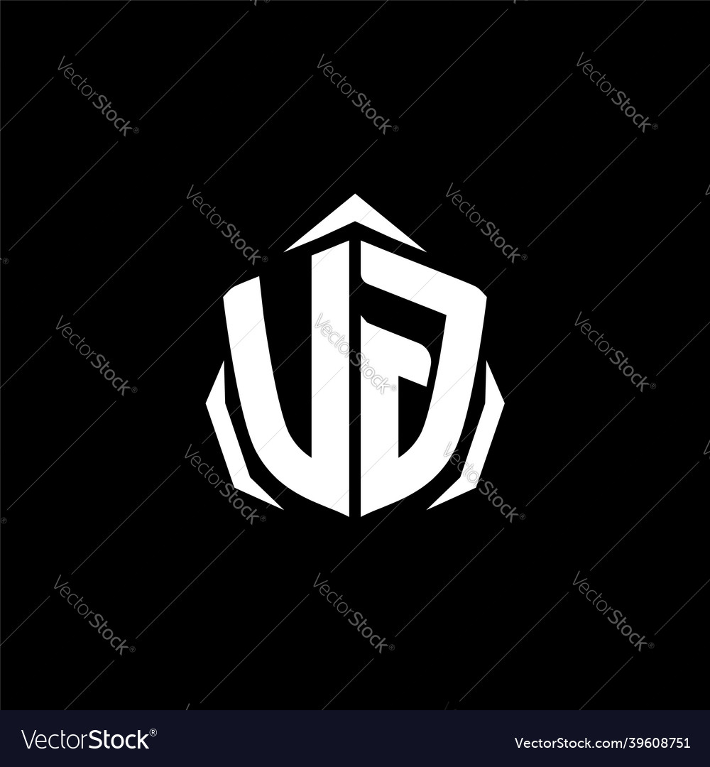 Ug monogram shield shape style vector image Ug monogram shield shape style
