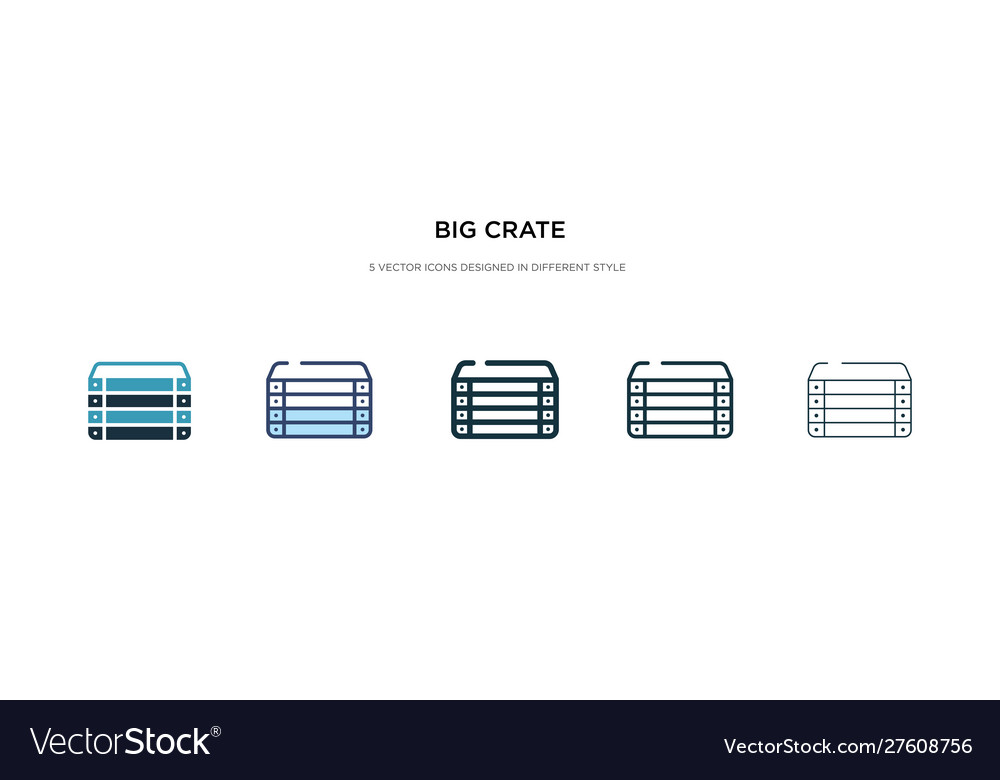 Big crate icon in different style two colored
