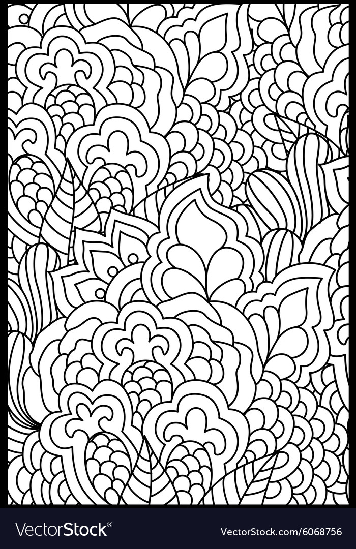 Black and white background for coloring book Vector Image