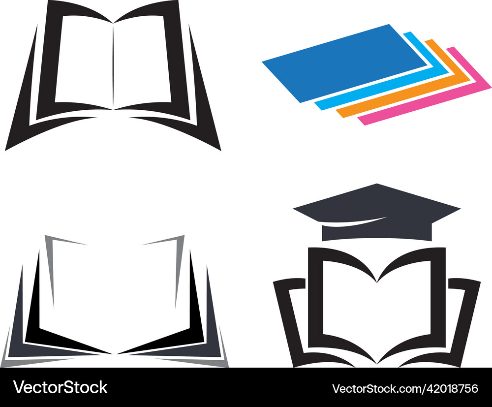 Book logo template Royalty Free Vector Image - VectorStock