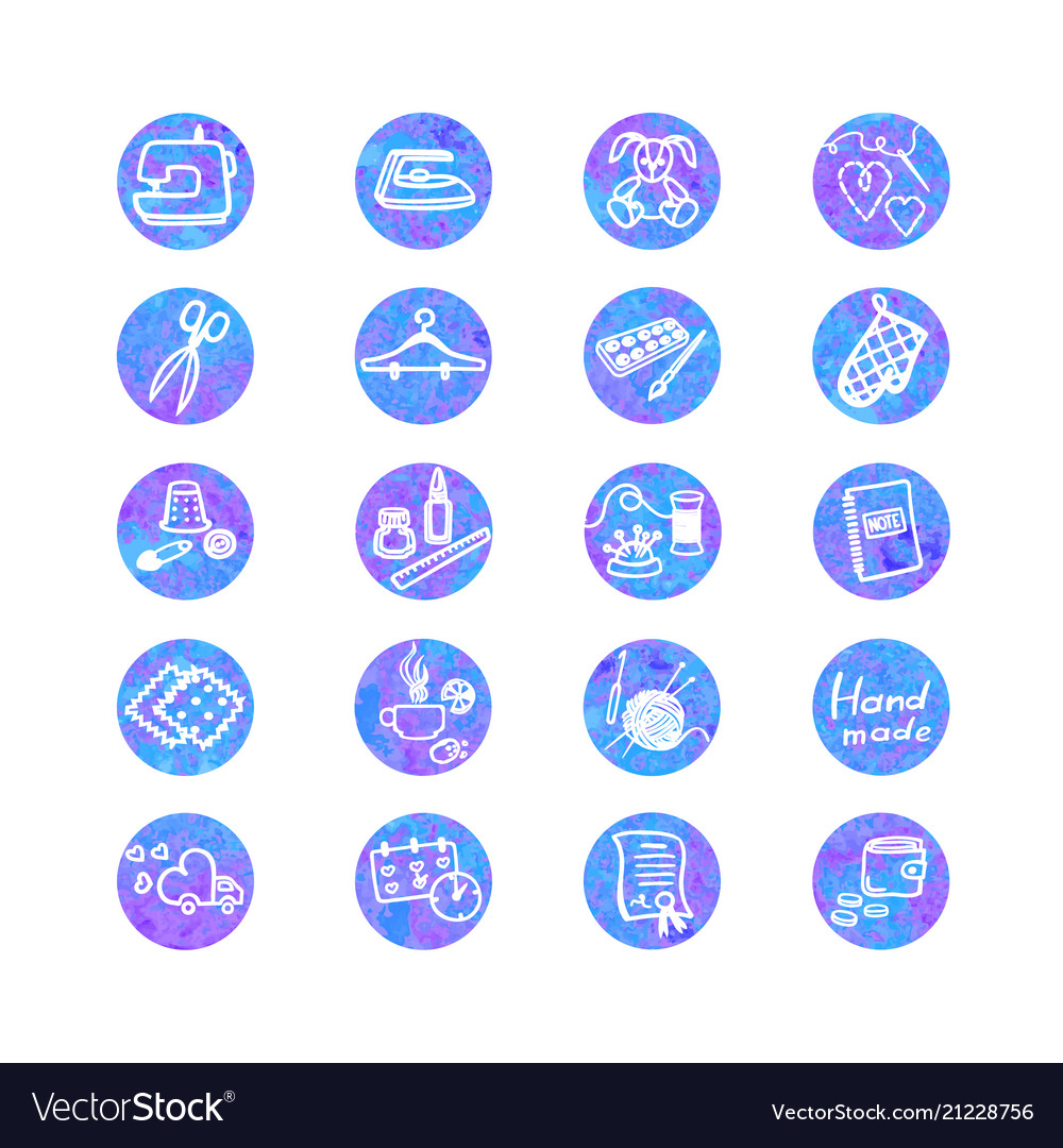 Colorful Sewing Icons Set