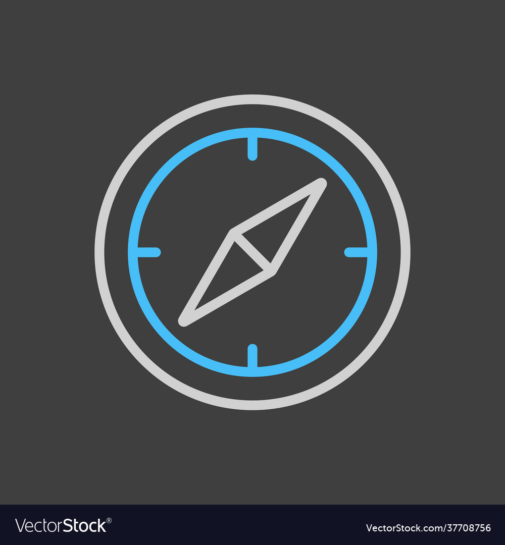 Compas icon on dark background navigation sign