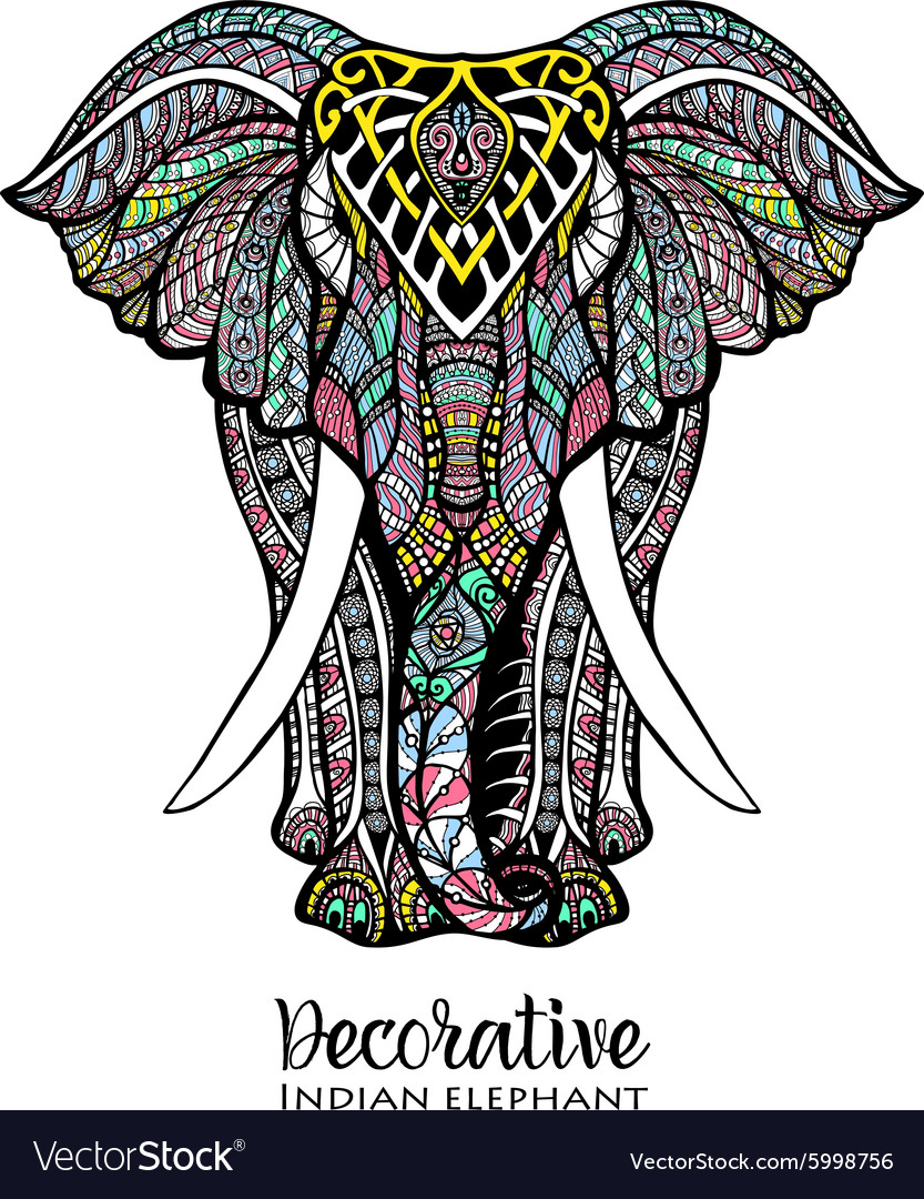 Elephant colored Royalty Free Vector Image - VectorStock
