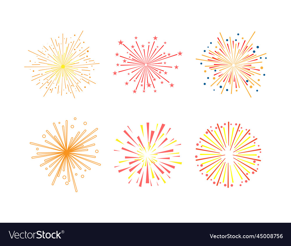 Exploding firework sparkle as festive show Vector Image