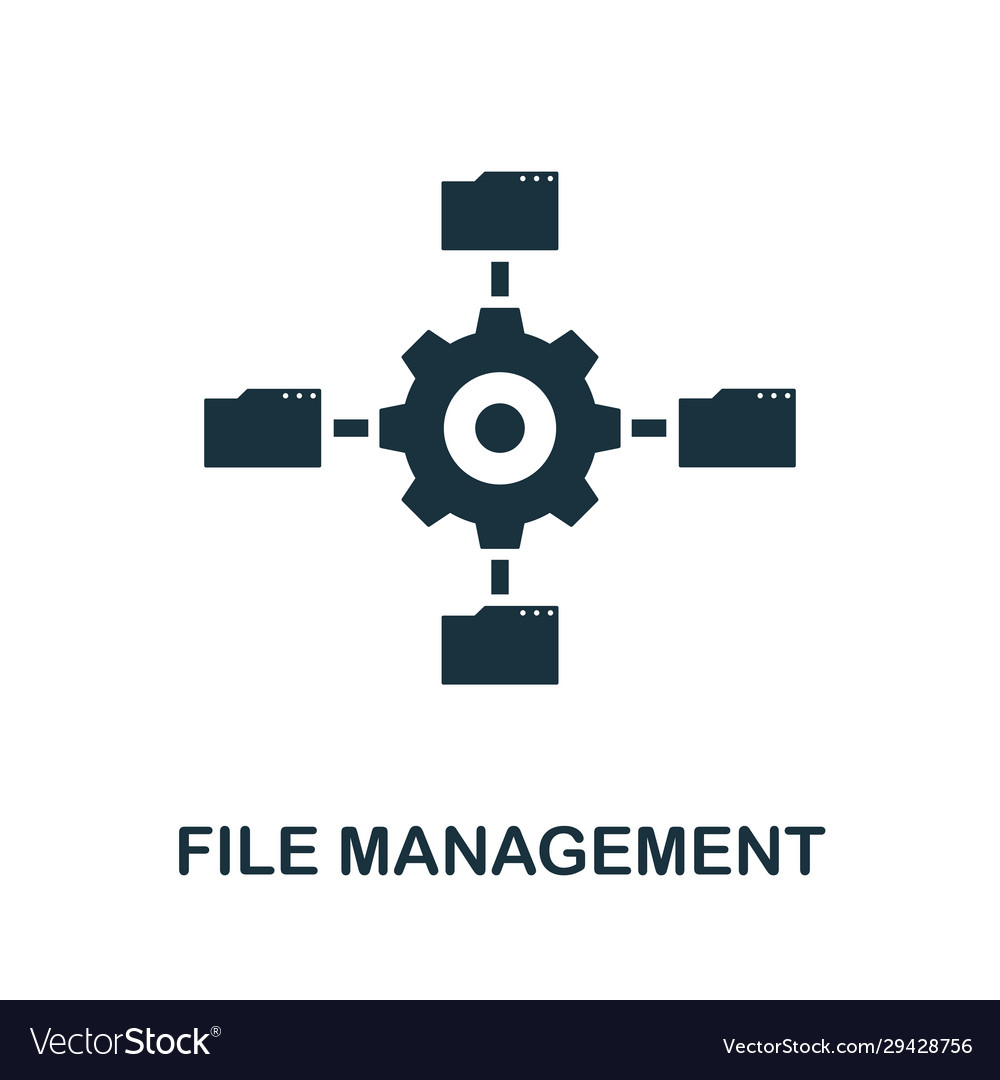 File management icon simple element from data
