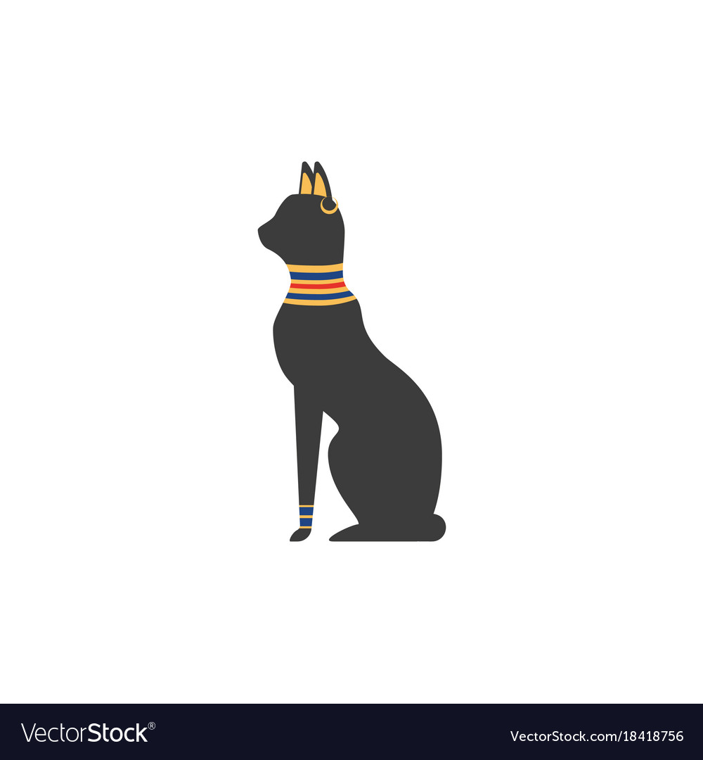 Black egyptian cat icon simple style Royalty Free Vector