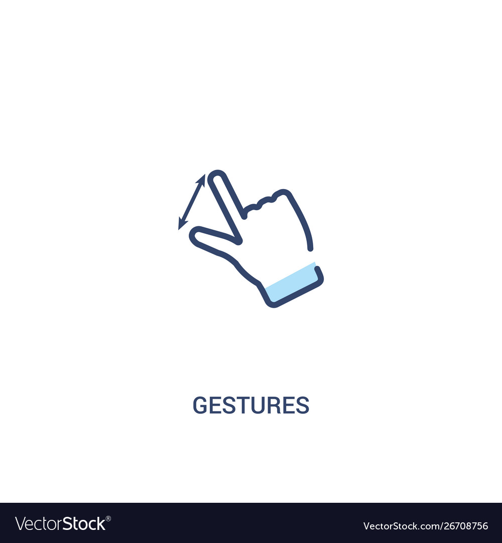 Gestures concept 2 colored icon simple line vector image Gestures concept 2 colored icon simple line