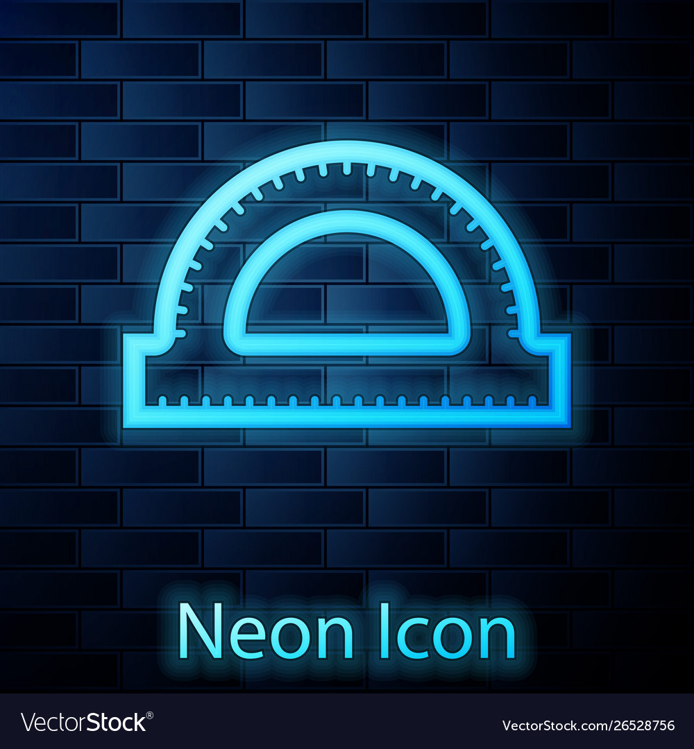 Glowing neon protractor grid for measuring degrees vector image Glowing neon protractor grid for measuring degrees
