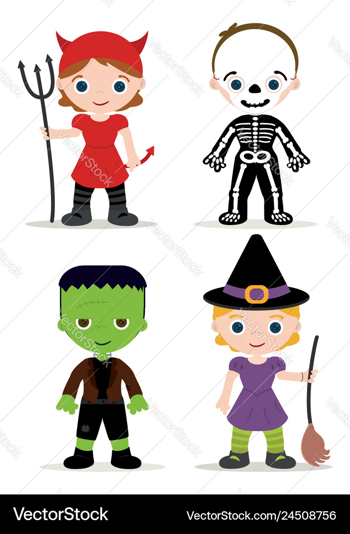 Halloween kids costume Royalty Free Vector Image