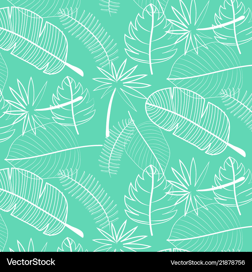 Leaf pattern background hand drawn Royalty Free Vector Image