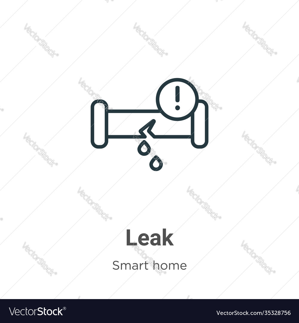 Leak outline icon thin line black flat