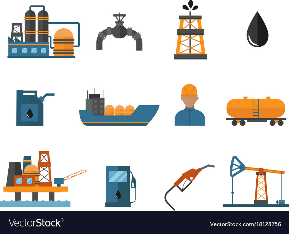 Mineral oil petroleum extraction production Vector Image