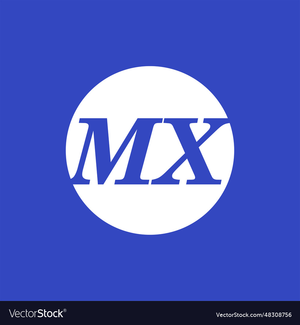 Mx company name in initial letters monogram vector image Mx company name in initial letters monogram
