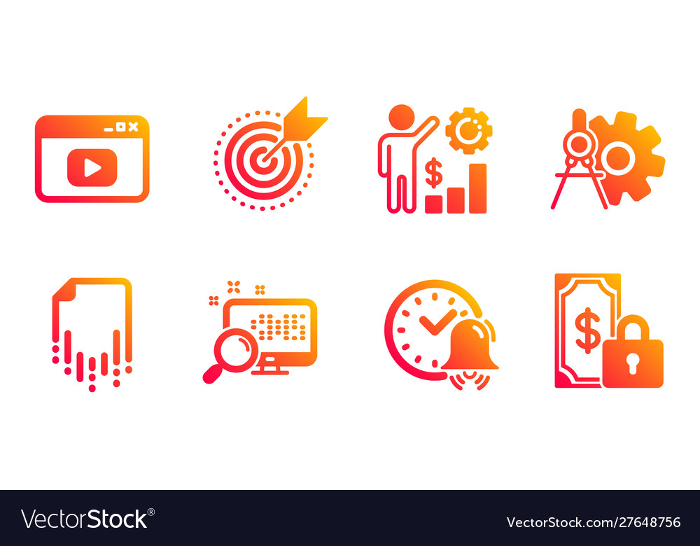 Recovery file target purpose and cogwheel vector image Recovery file target purpose and cogwheel