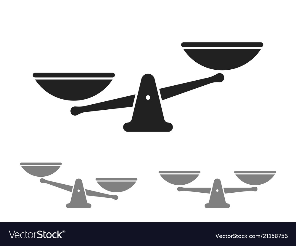 Download Scale icon of weight or justice scales Royalty Free Vector