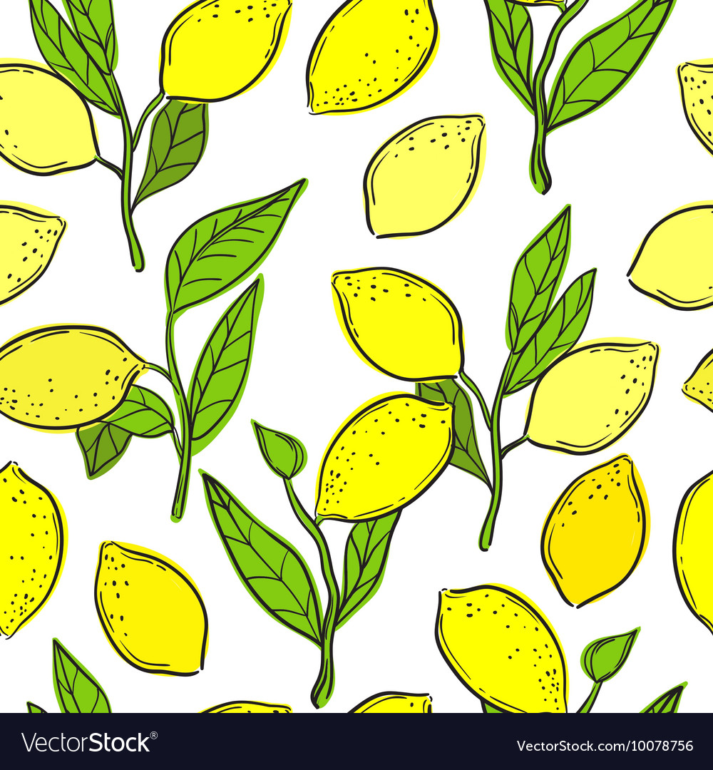 Seamless pattern with lemons background