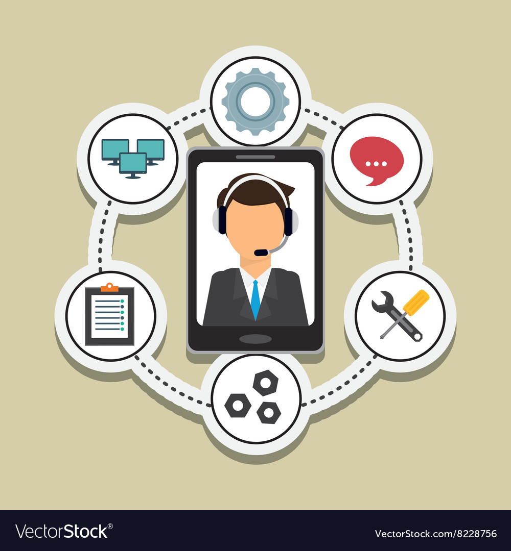 Technical service and call center icon design