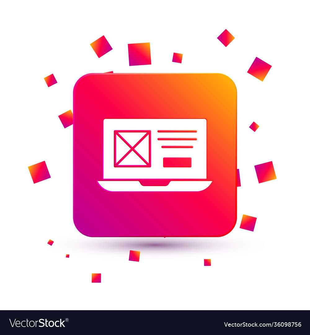 White ui or ux design icon isolated on vector image White ui or ux design icon isolated on