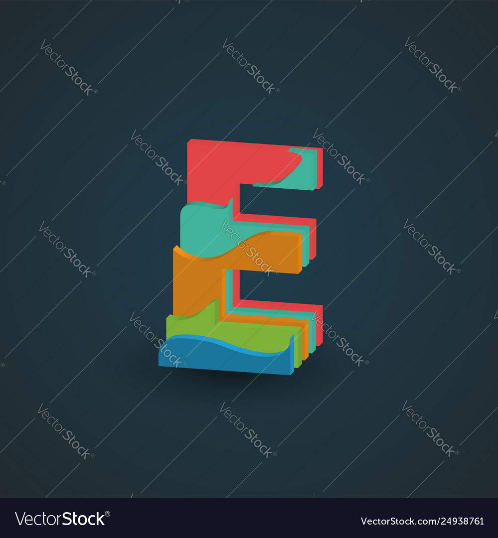 3d colorful layered character from a fontset vector image 3d colorful layered character from a fontset