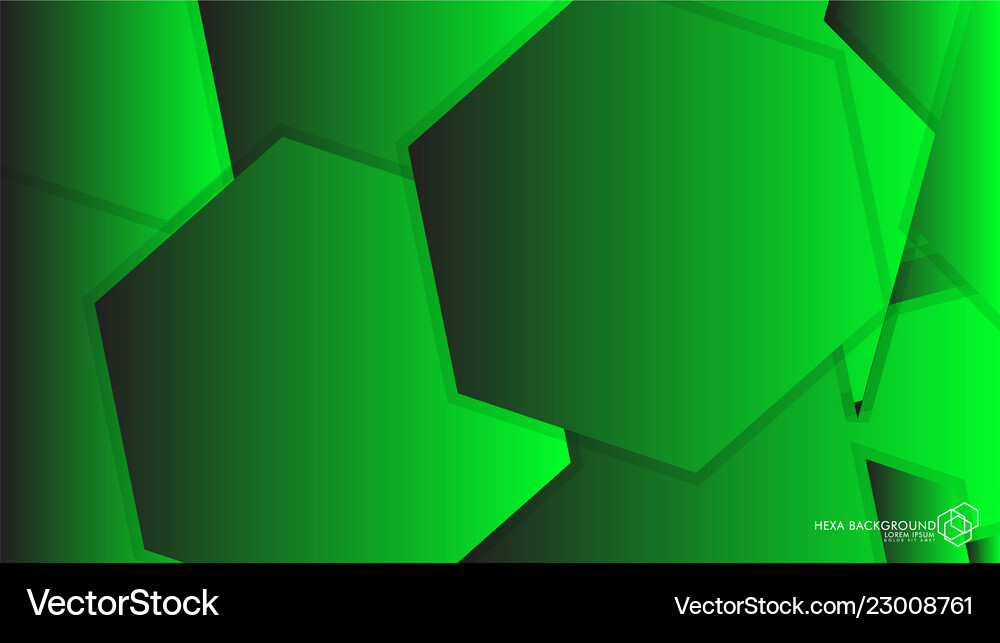 Abstract background hexagon green light and shadow