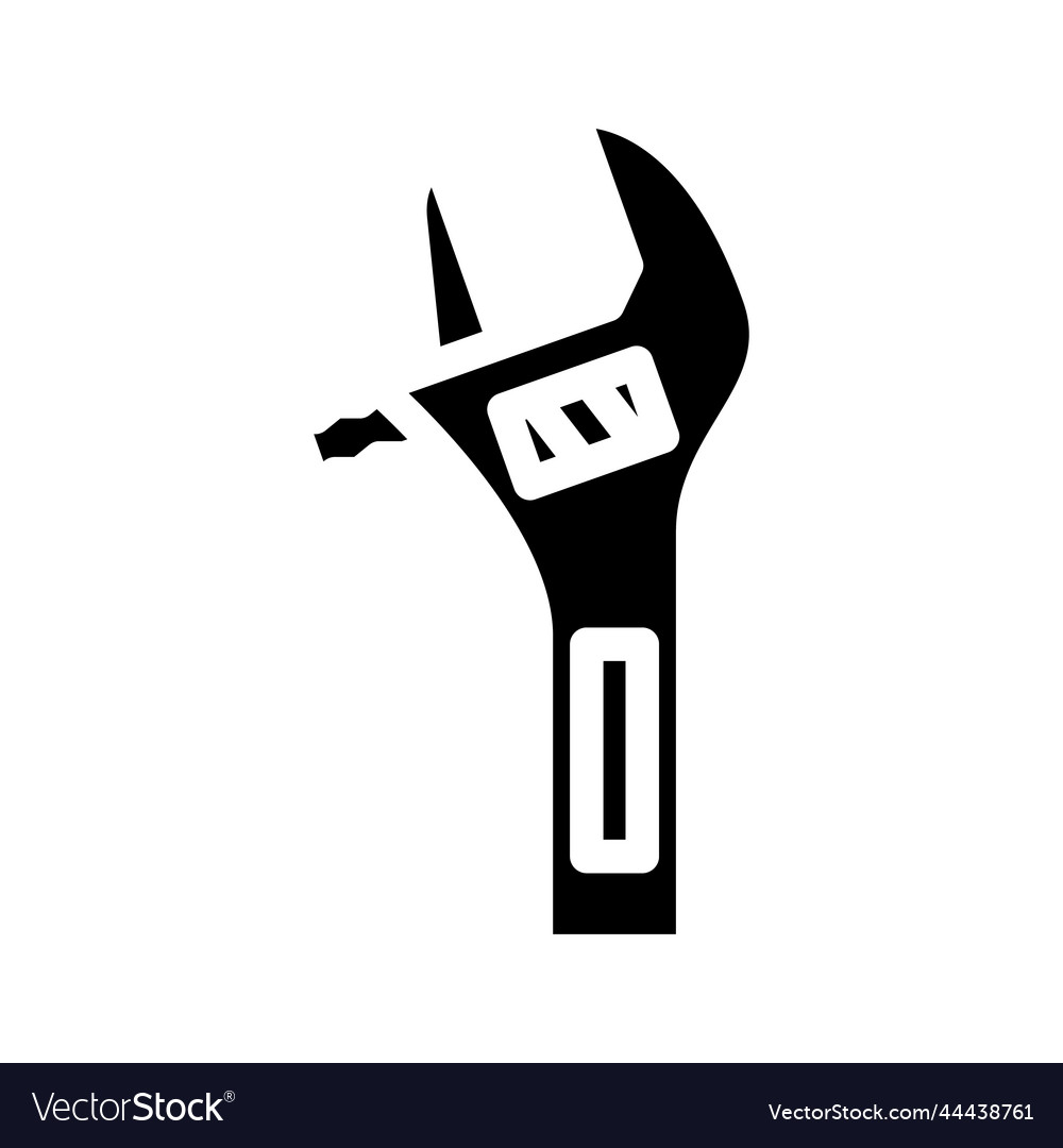 Monkey wrench glyph icon Royalty Free Vector Image