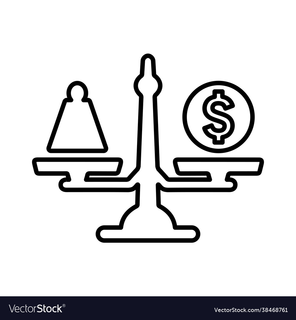 Commerce scales line icon outline