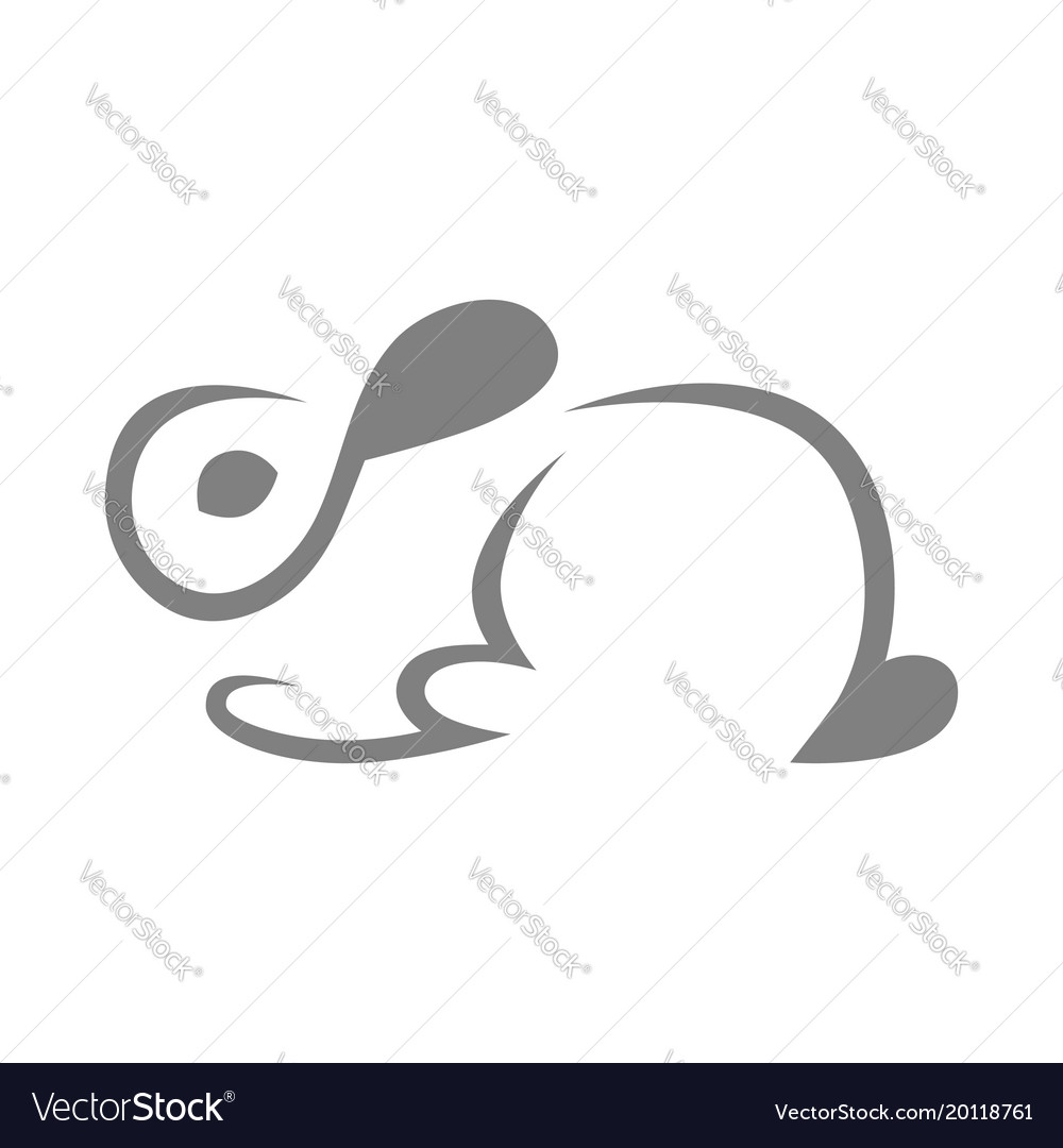 Cute bunny symbol icon on white