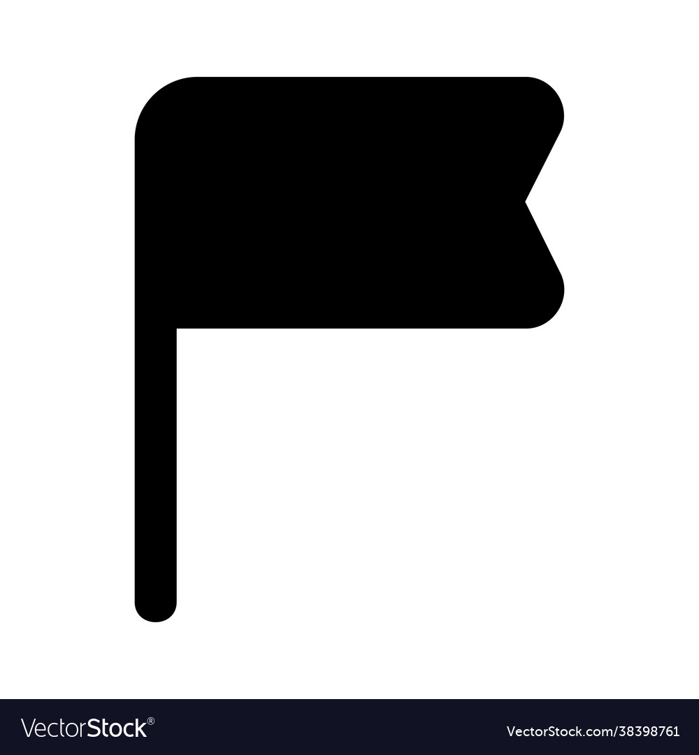 Flag icon in solid style for any projects vector image Flag icon in solid style for any projects