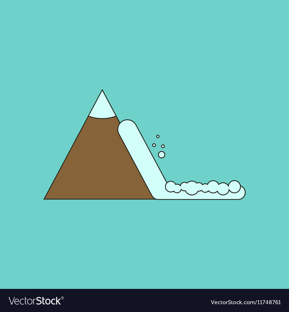 Flat icon stylish background snow avalanche