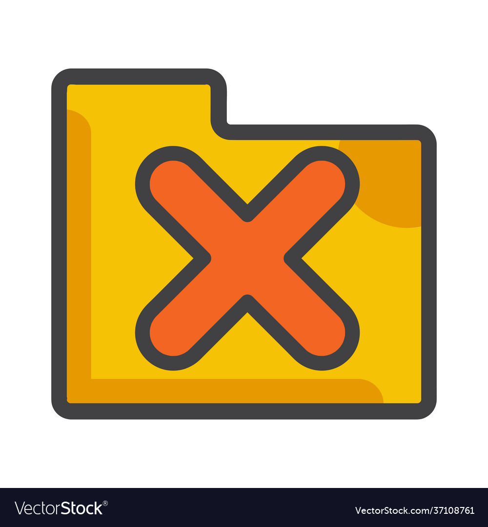Folder with x delete icon flat can