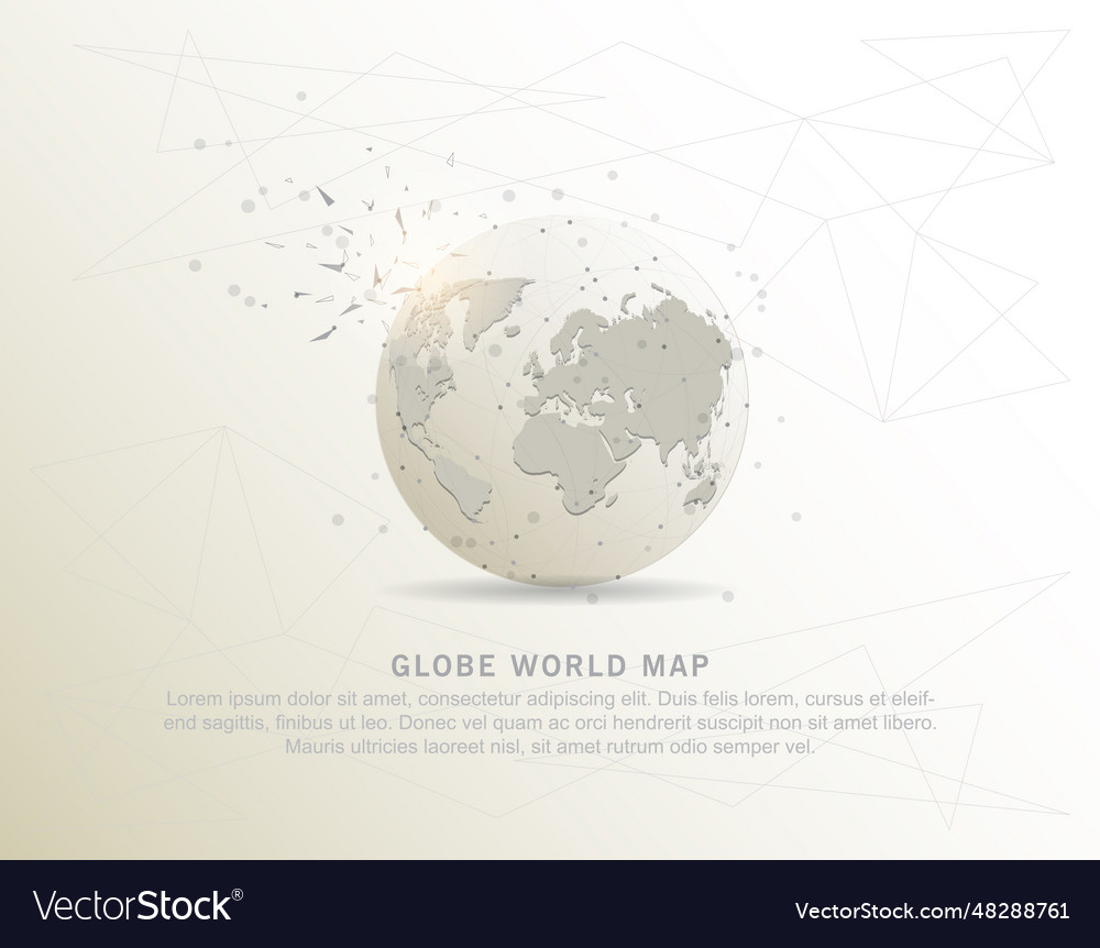 Globe world map shape point line and composition vector image Globe world map shape point line and composition