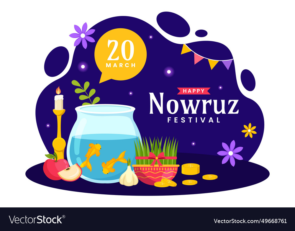 Happy nowruz day translation persian new year Vector Image