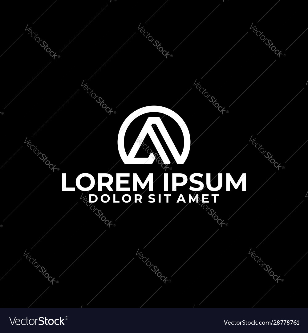 Initial letter af logo template with circle