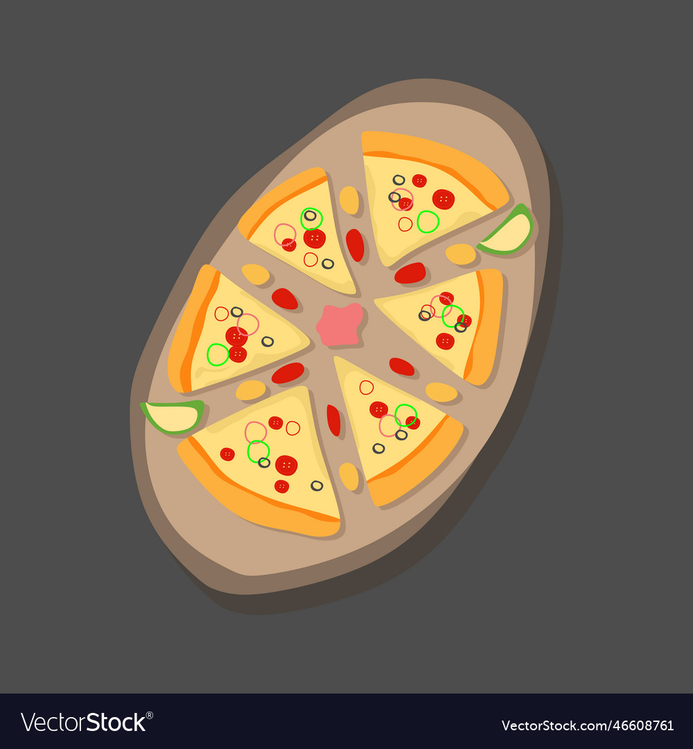 Italian margherita pizza - classic vector image Italian margherita pizza - classic