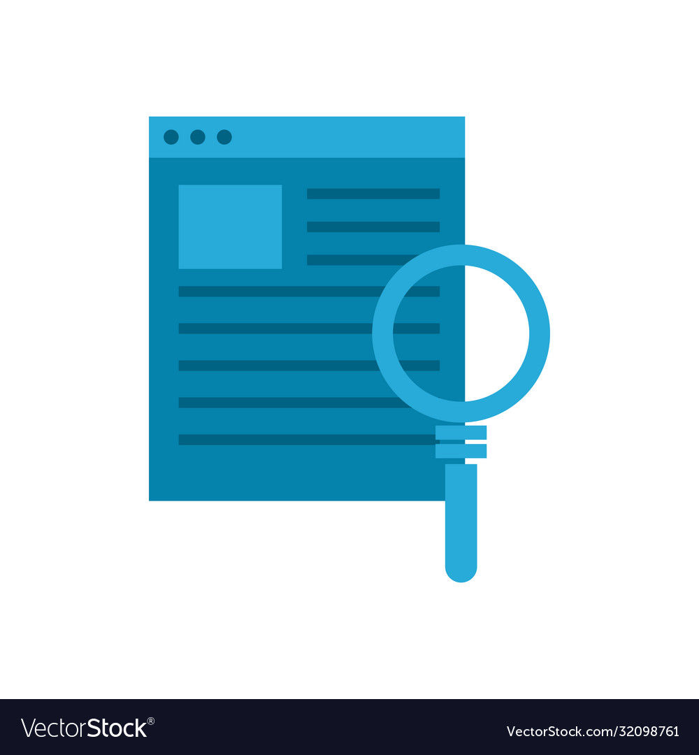 Lupe with website flat style icon design