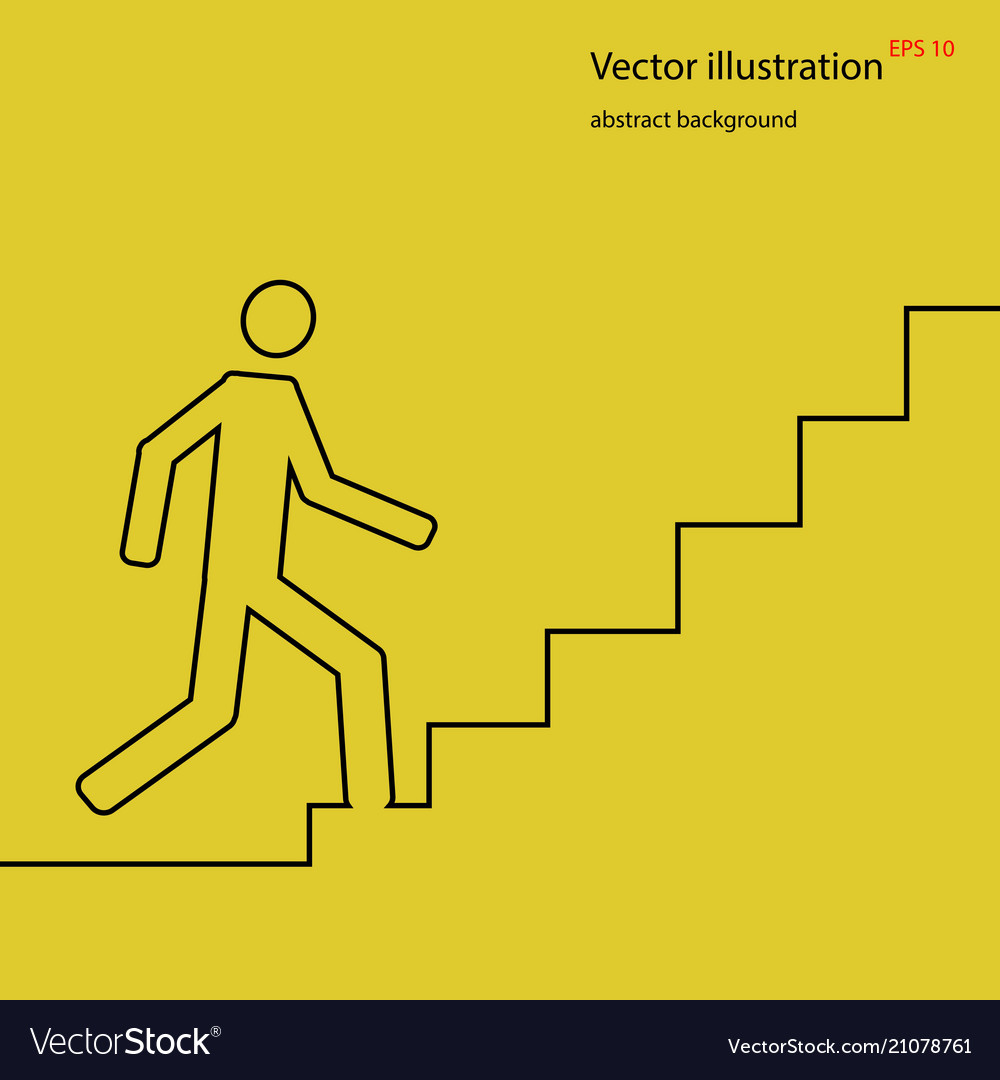 Man Climbing Stairs - Abstract Background