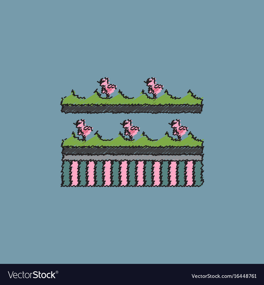 Merry-go-round icon in hatching style