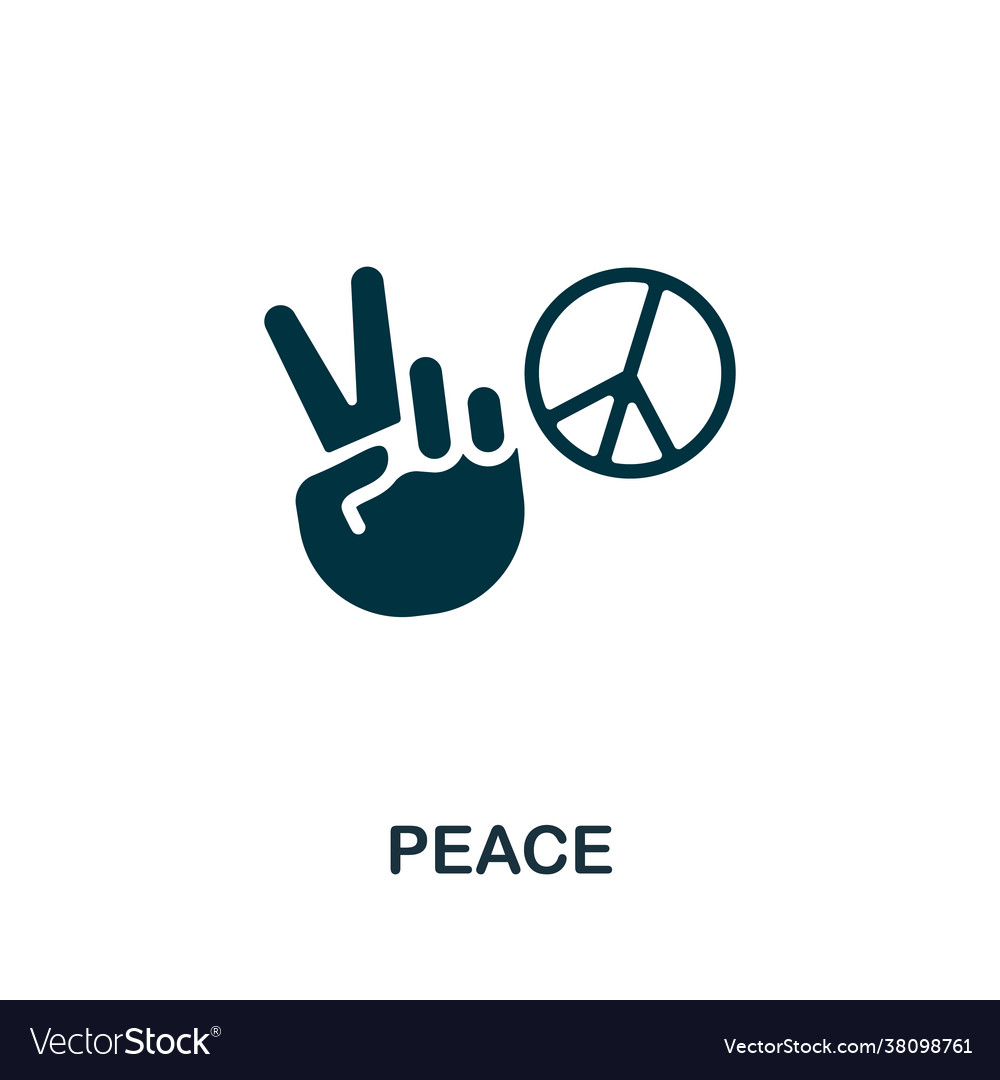 Peace icon monochrome simple element from civil