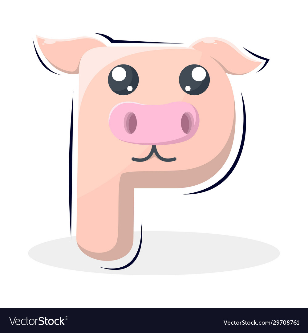 Pig with letter p design