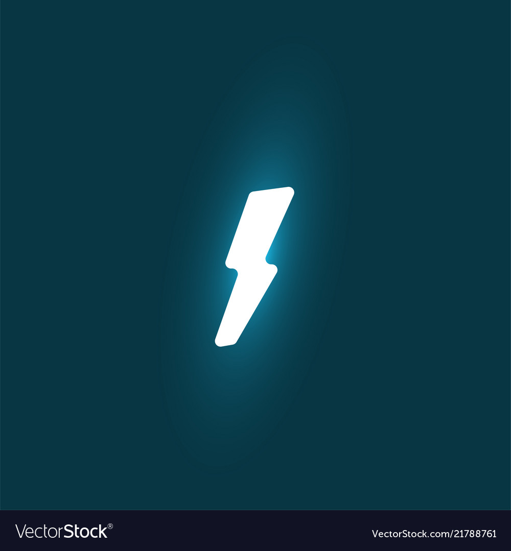 Power button template glowing lightning vector image Power button template glowing lightning