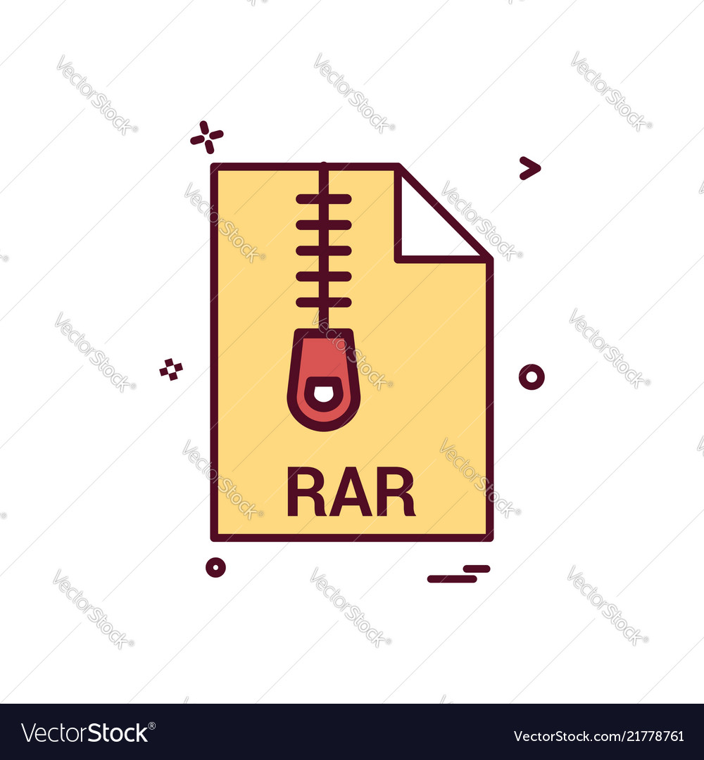 Rar file extension format icon design vector image Rar file extension format icon design