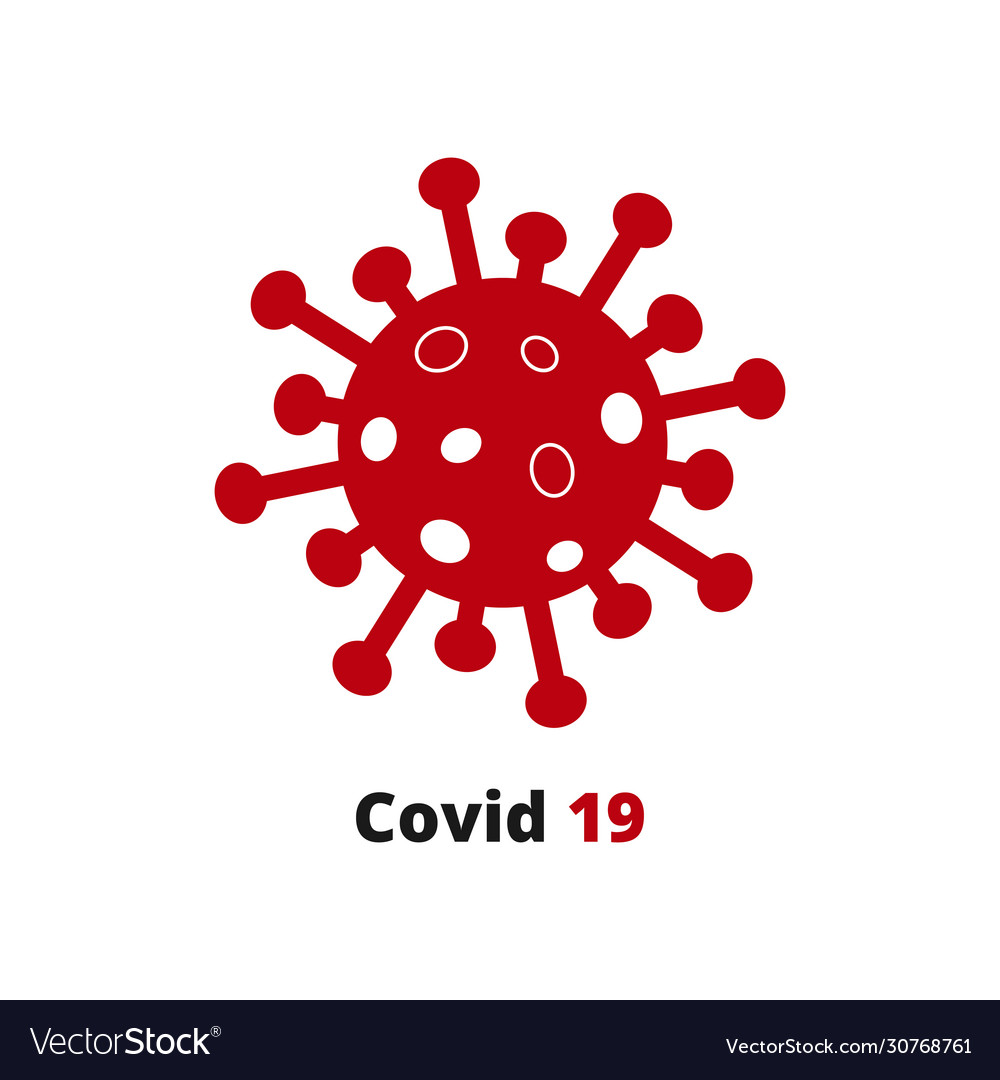 Red covid19 19 on white background novel