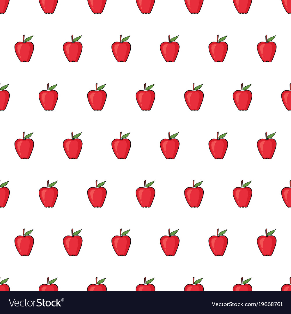 Seamless pattern with red apples