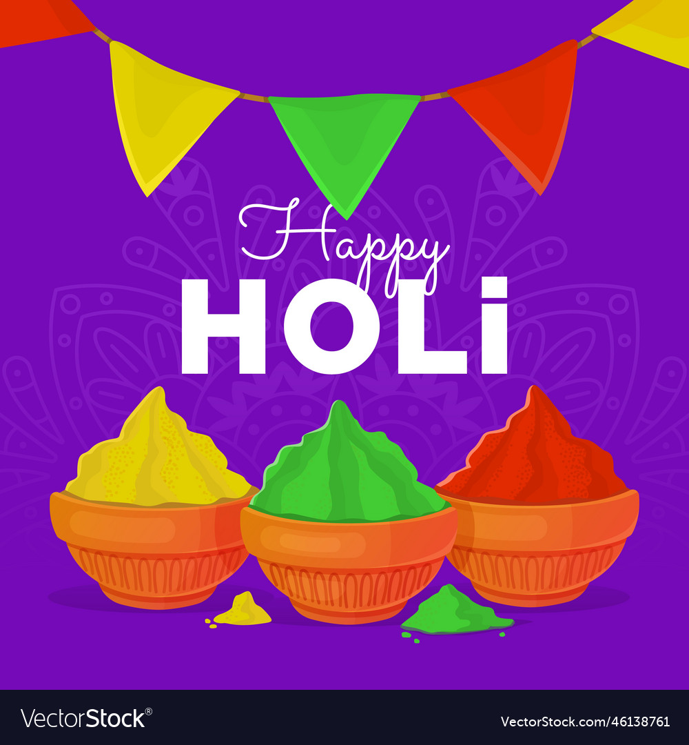 Square banner for dhulandi or holi festival Vector Image