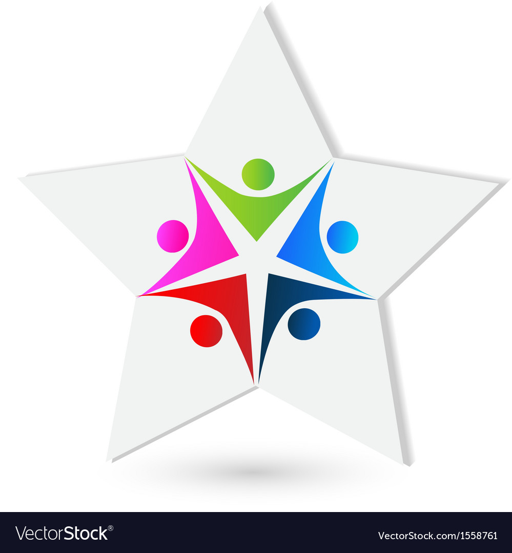 teamwork-star-shape-logo-royalty-free-vector-image